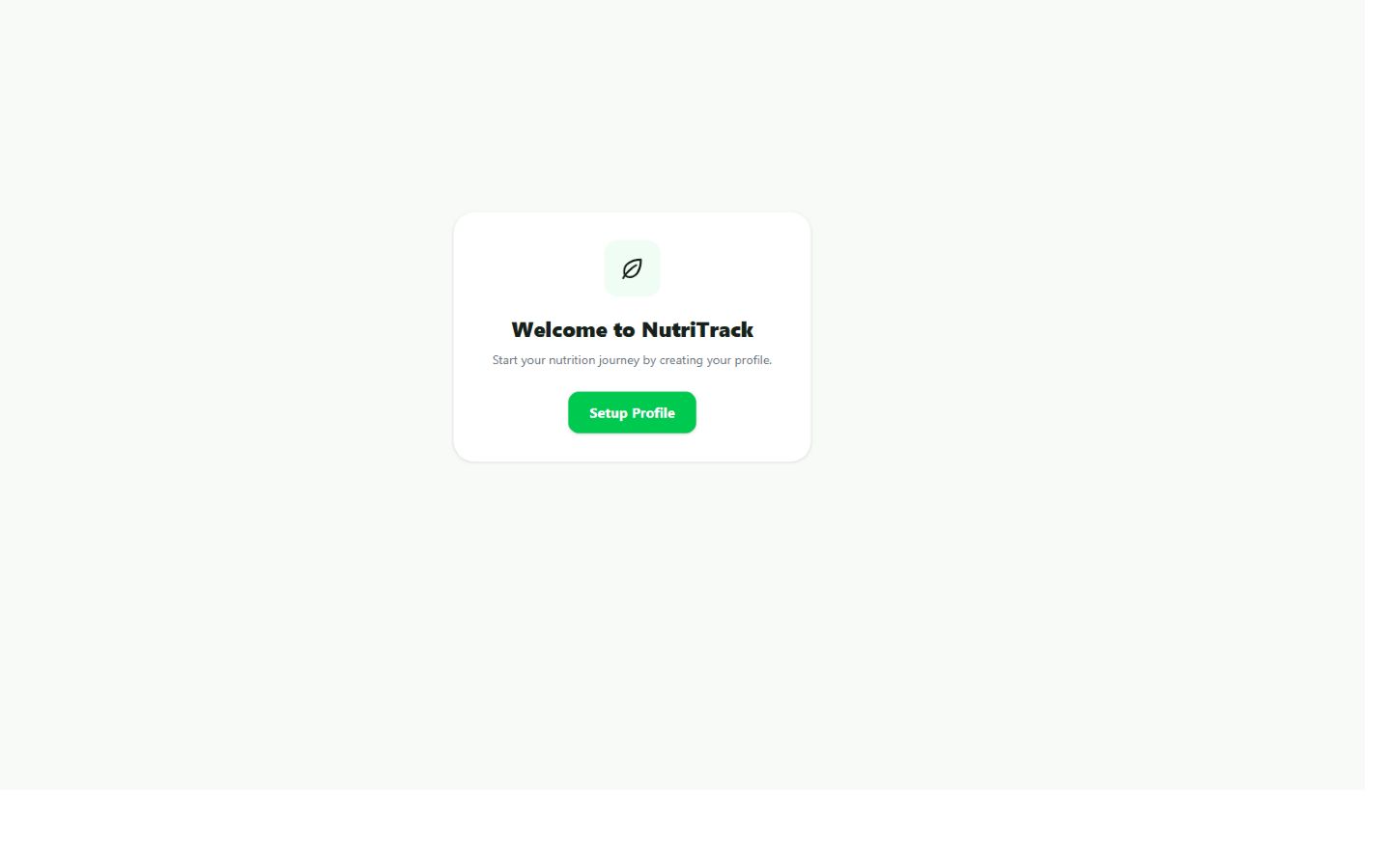 Preview of the NutriTrack website